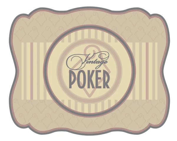 Vintage etichetta di diamanti da poker, illustrazione vettoriale — Vettoriale Stock