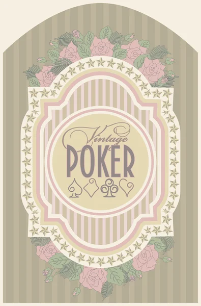 Vintage cassino pôquer cartão, ilustração vetorial — Vetor de Stock