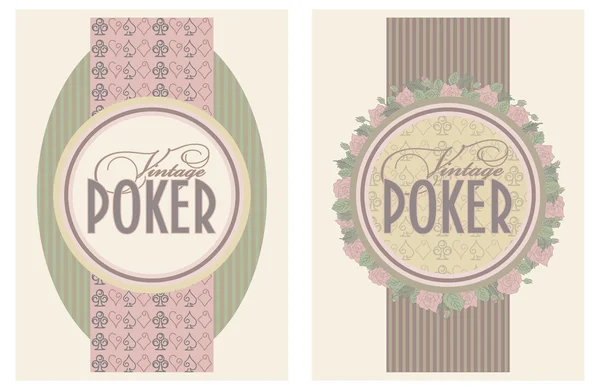 Twee vintage poker banners, vectorillustratie — Stockvector