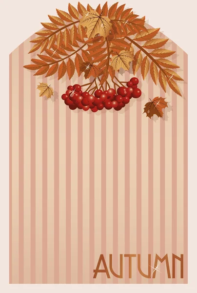 Seasonal old autumn card, vector illustration — Stock Vector