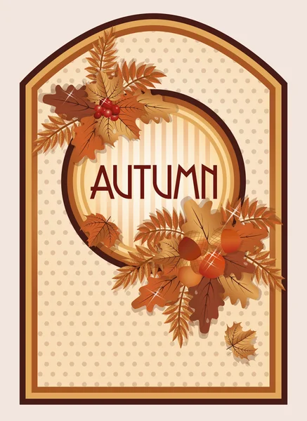 Vintage Herbst Karte, Vektorillustration — Stockvektor