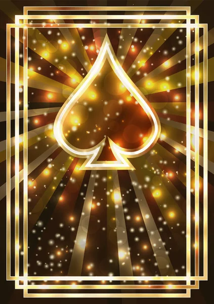 Espadas Cartas Poker Banner Casino Ilustração Vetorial —  Vetores de Stock