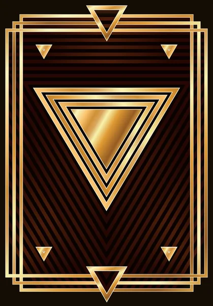 Art Deco Poker Srdce Karta Vektorové Ilustrace — Stockový vektor