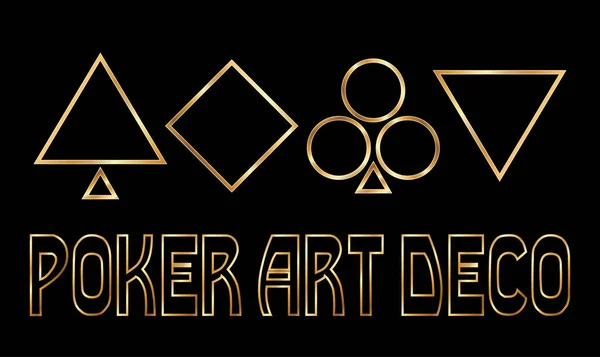 Casino Art Deco Poker Karty Pozadí Vektorové Ilustrace — Stockový vektor