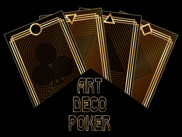 Art Deco Poker Karty Tapety Vektorové Ilustrace — Stockový vektor