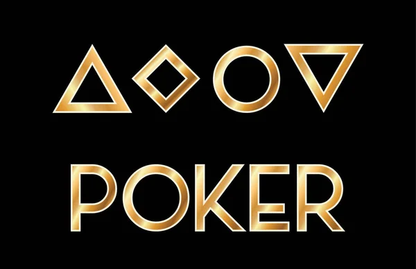 Art Deco Poker Symboler Vektor Illustration — Stock vektor