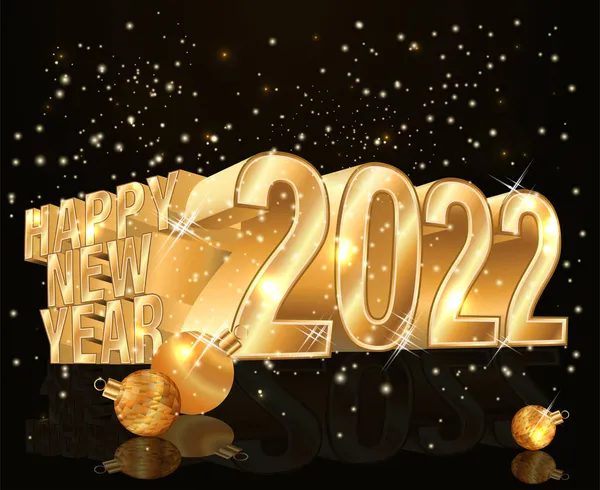 Feliz 2022 Tarjeta Vip Año Nuevo Vector Ilustración — Vector de stock