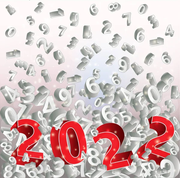 Feliz 2022 Ano Novo Cartão Saudação Ilustração Vetorial — Vetor de Stock