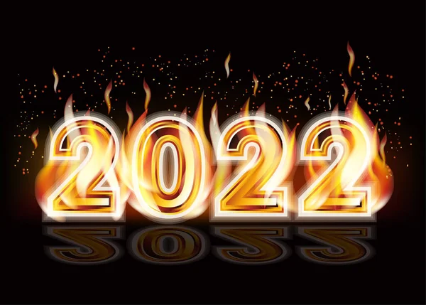 Nuevo 2022 Año Fondo Llama Ilustración Vectores — Vector de stock