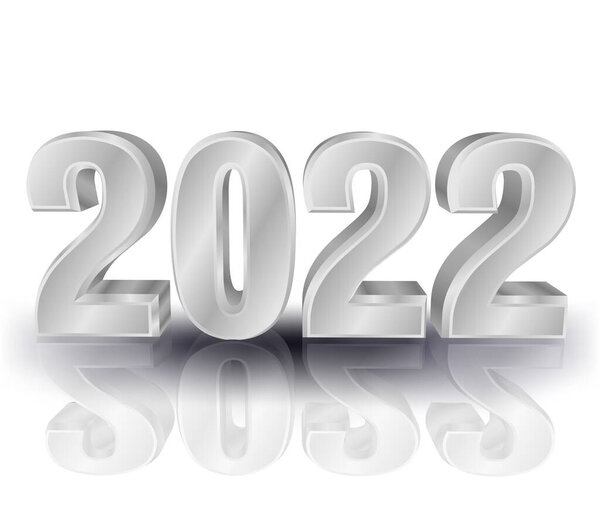 New 2022 year 3d background, vector illustration