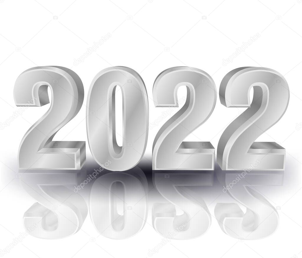 New 2022 year 3d background, vector illustration