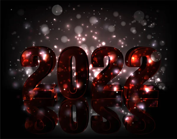 Nuevo 2022 Año Saludo Banner Vector Ilustración — Vector de stock