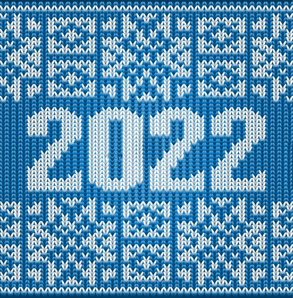 Patrón Punto Nórdico Navidad Nuevo 2022 Año Ilustración Vectorial — Archivo Imágenes Vectoriales