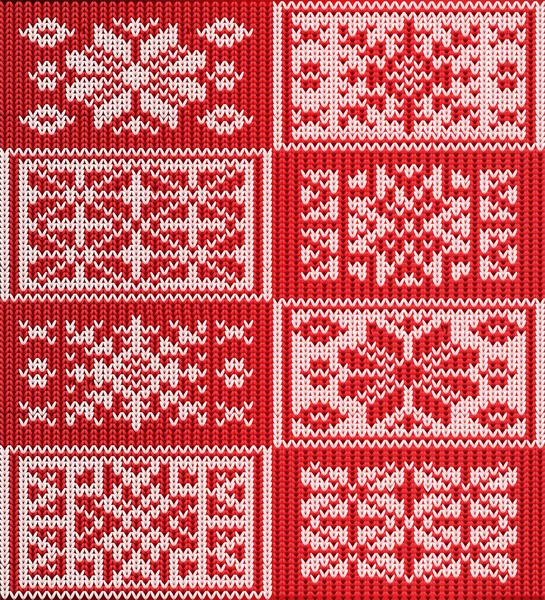 Gestricktes Skandinavisches Wintermuster Weihnachtsset Vektorillustration — Stockvektor