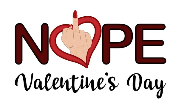 Nope Valentine Day Banner Ilustração Vetorial — Vetor de Stock