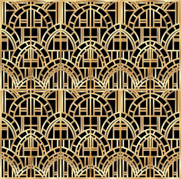 Art Deco Background Golden Pattern Vector Illustration — 스톡 벡터