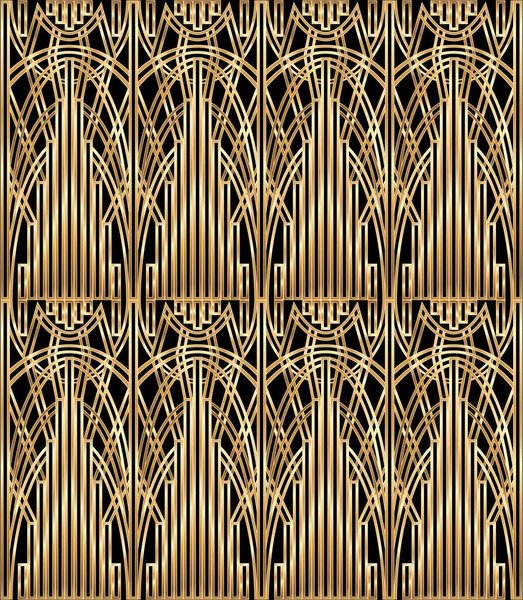 Art Deco Wallpaper Golden Pattern Vector Illustration — Stock Vector