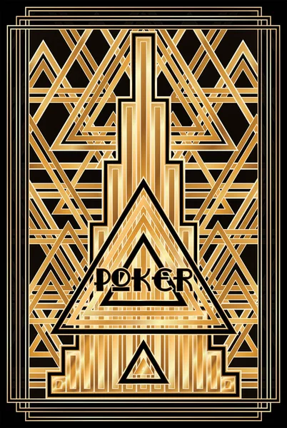 Carte Pique Art Déco Poker Illustration Vectorielle — Image vectorielle