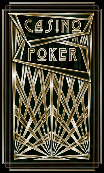 Art Deco Casino Покер Vip Запрошення Векторні Ілюстрації — стоковий вектор