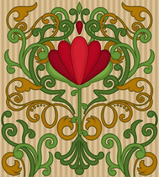 アール ヌーヴォー様式の花壁紙 ベクトルイラスト — ストックベクタ