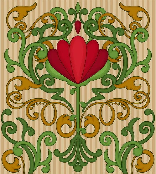 Floral Wallpaper Art Nouveau Style Vector Illustration — Stock Vector