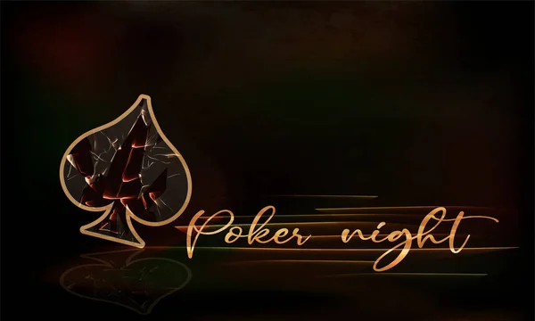 Poker Notte Vip Sfondo Con Vanga Simbolo Della Carta Illustrazione — Vettoriale Stock