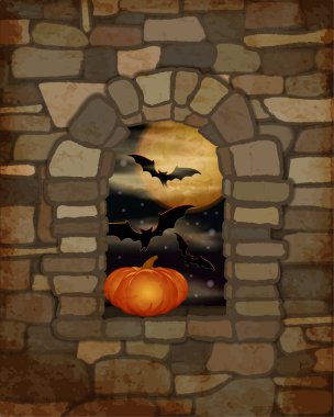 Mutlu Cadılar Bayramı arka plan ile kabak. vektör çizim