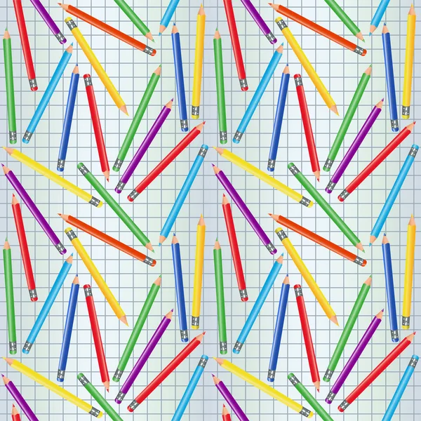 Back School Card Pencils Seamless Pattern Vector Illustration — Stockový vektor