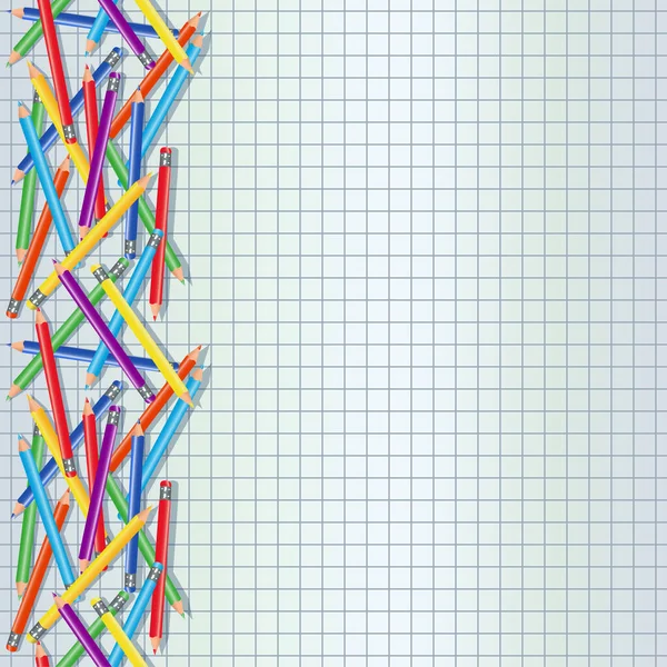 Back School Notebook Seamless Pattern Pencils Vector Illustration — Wektor stockowy