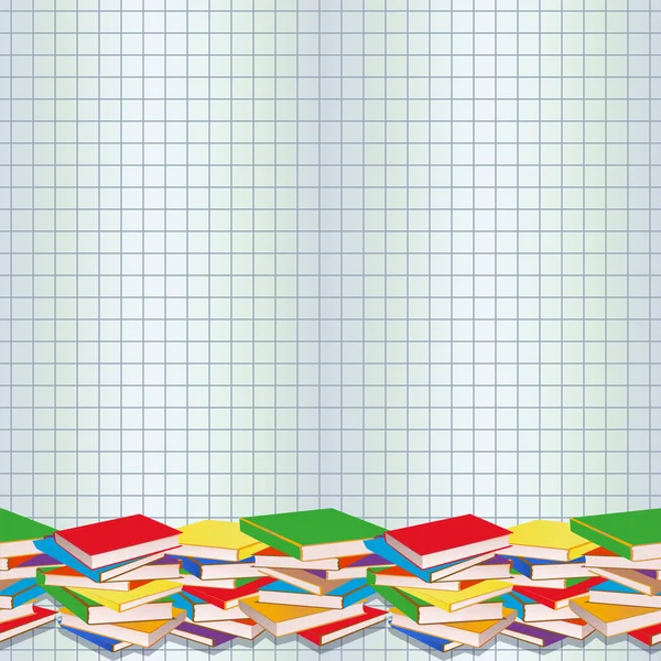 Back School Banner Notebook Seamless Pattern Books Vector Illustration — Stockvector