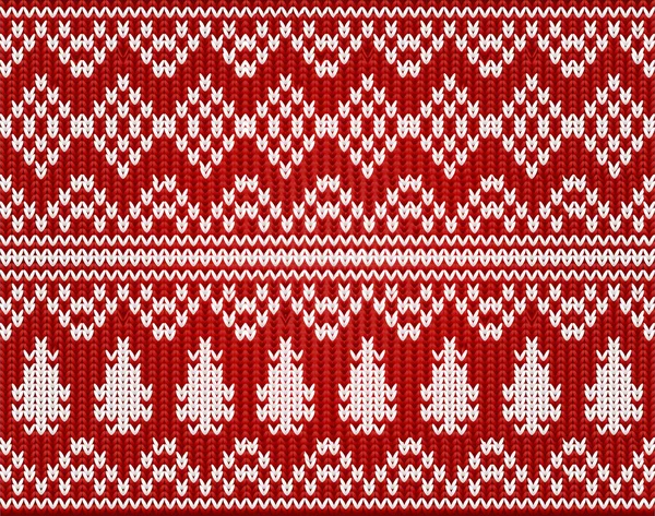 Knitted New Year Xmas Seamless Pattern Vector Illustration — Image vectorielle