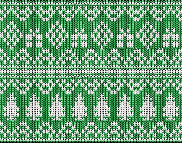 New Year Knitted Seamless Pattern Xmas Box Vector Illustration — Vetor de Stock