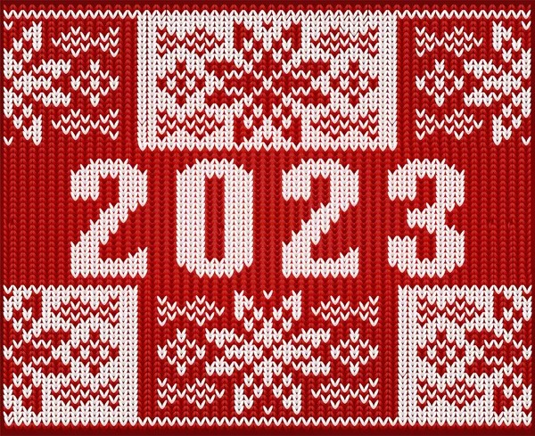 New 2023 Year Knitted Wallpaper Vector Illustration — Archivo Imágenes Vectoriales