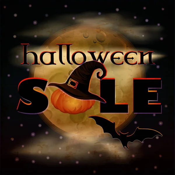 Happy Halloween Sale Background Pumpkin Vector Illustration — Stok Vektör