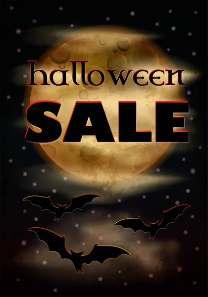 Happy Halloween Sale Card Moon Vector Illustration – stockvektor