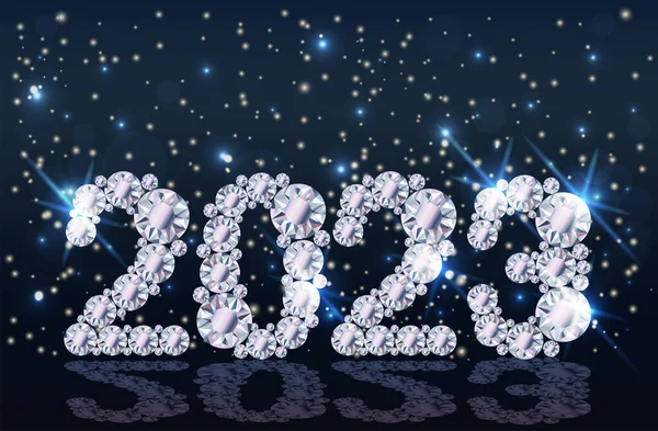 Diamond New 2023 Year Banner Vector Illustration —  Vetores de Stock