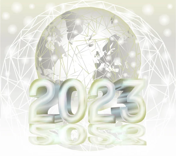 Happy New 2023 Year Wallpaper Planet Earth Vector Illustration — Stock Vector