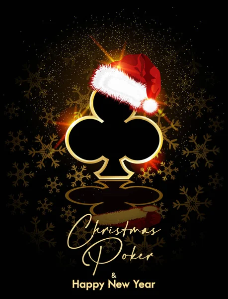 Πρωτοχρονιάτικο Πανό Χριστουγεννιάτικο Καζίνο Πόκερ Σύμβολο Club Διανυσματική Απεικόνιση — Διανυσματικό Αρχείο