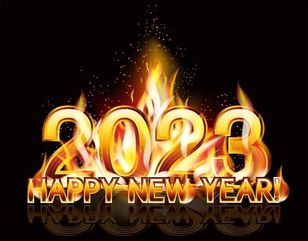 Hot Νέο 2023 Έτος Banner Διανυσματική Απεικόνιση — Διανυσματικό Αρχείο