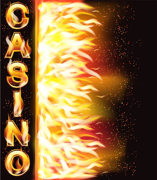 Banner Casino Fogo Quente Ilustração Vetorial — Vetor de Stock