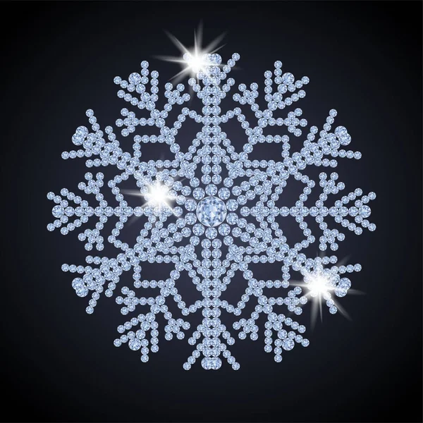 ダイヤモンド冬の雪の結晶の背景 ベクトル図 — ストックベクタ