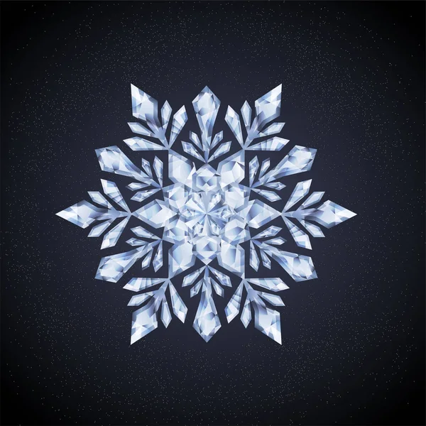 Diamant Schneeflocke Winterkarte Vektorillustration — Stockvektor