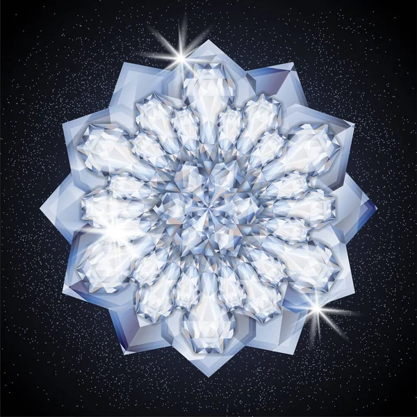 Lotus Lysande Diamant Kort Vektor Illustration — Stock vektor