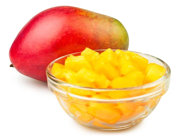 Mango darabokat tál — Stock Fotó