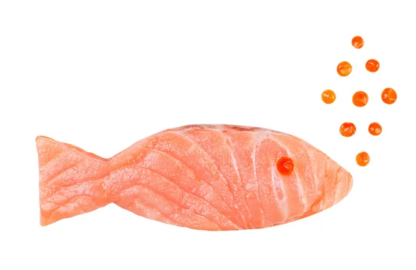 Zalm segment kaviaar concept — Stockfoto