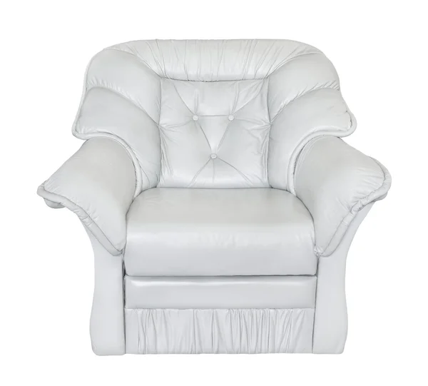 Armchair leather white — Stock Photo, Image