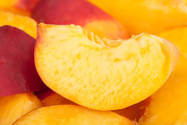 Peaches slice macro — Stock Photo, Image