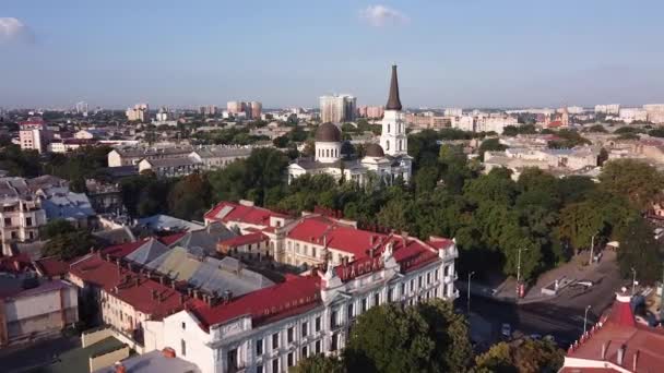 Odessa Ukraine Preobrazhensky Katedral Panoramaudsigt – Stock-video