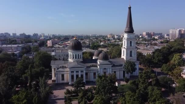 Odessa Ukraina Preobrazhensky Katedralen Panoramautsikt — Stockvideo