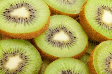 Dilimlenmiş kivi halkaları makro yakın çekim